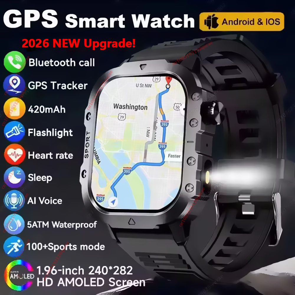 Phase Esports & Gaming Festival - 2026 新しいスマートウォッチ男性女性のための軍事屋外 GPS トラッカースポーツ腕時計心拍数睡眠防水スマートウォッチ IOS アンドロイド