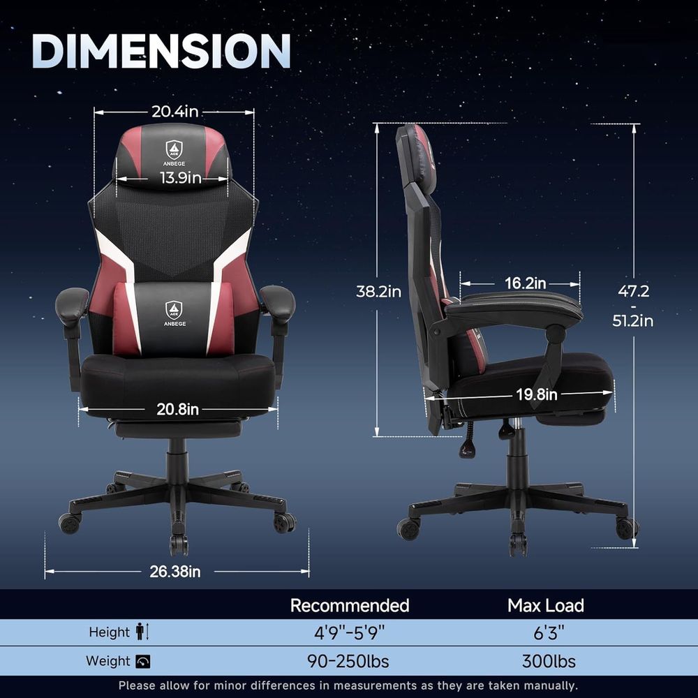 人間工学に基づいたメッシュビデオゲームチェア（フットレスト付 - Video Gaming & Esports Usd Acc のレビューと価格
